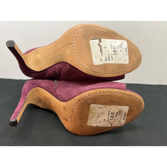 Vince Camuto Womens VC-Keyna Peep-Toe Ankle Booties Size 8M Plum Suede Leather U - Picture 5 of 11